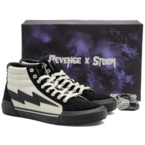 REVENGE x STORM High Top Vol. 2 White Black Mens Size 9 Lightning Bolt NEW RARE - Picture 1 of 5